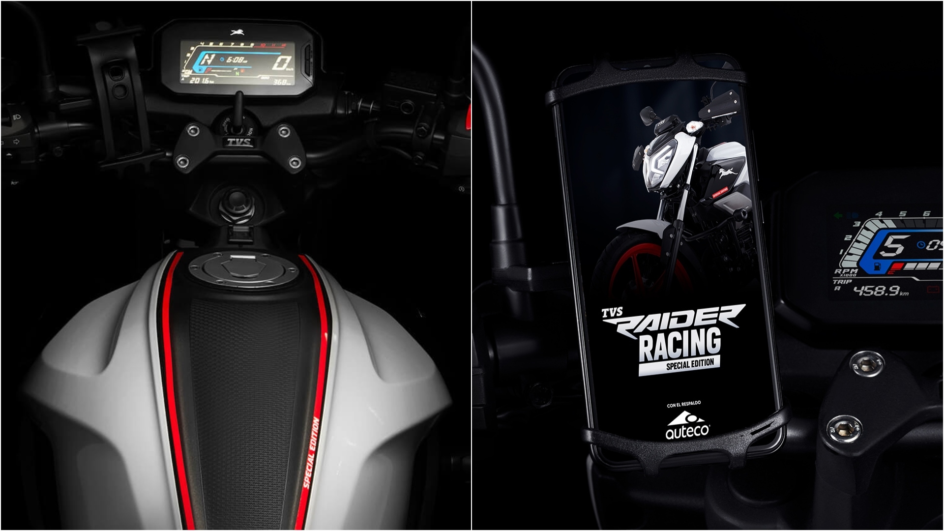 The TVS Raider 125 Racing special edition uses the same 125 cc engine, 12.5 bhp and 11.5 Nm, mated to a 5-speed gearbox