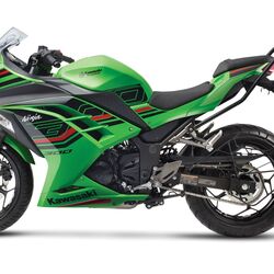The 2023 Kawasaki Ninja 300 gets three new colour options: Lime Green, Candy Lime Green, and Metallic Moondust Grey.