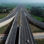 Bird's eye view of the Sohna-Dausa stretch of the upcoming Delhi-Mumbai Expressway, India's longest. Being built at a cost of  ₹12,150 crores, the expressway promises to reduce travel time between the two cities to just 12 hours (ANI Pic Service)