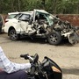 Photo of a Toyota Fortuner SUV which rammed into a truck at National Highway-48 in Gurugram, killing one, on June 19.