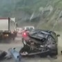The scary rockslide killed two people and fatally injured three others while destroying two cars and damaging two others. (Image: ANI)