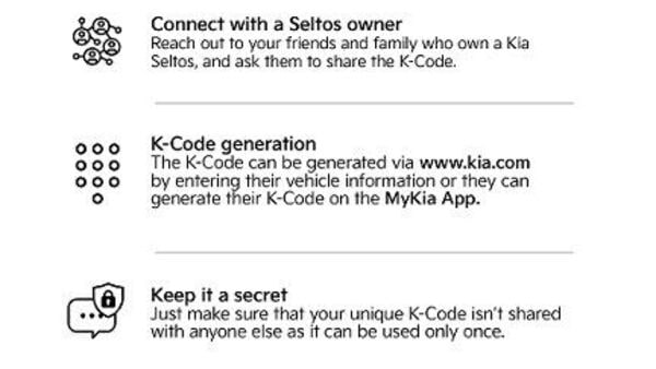 किआ सेल्टोस के लिए के-कोड प्राप्त करने के चरण