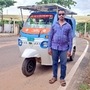 Shrikant Patra, a 35-year-old resident of Nayagarh in Odisha, has converted this electric auto-rickshaw into a solar-powered vehicle. (Image courtesy: Twitter/@AnmolSharma_ANI)