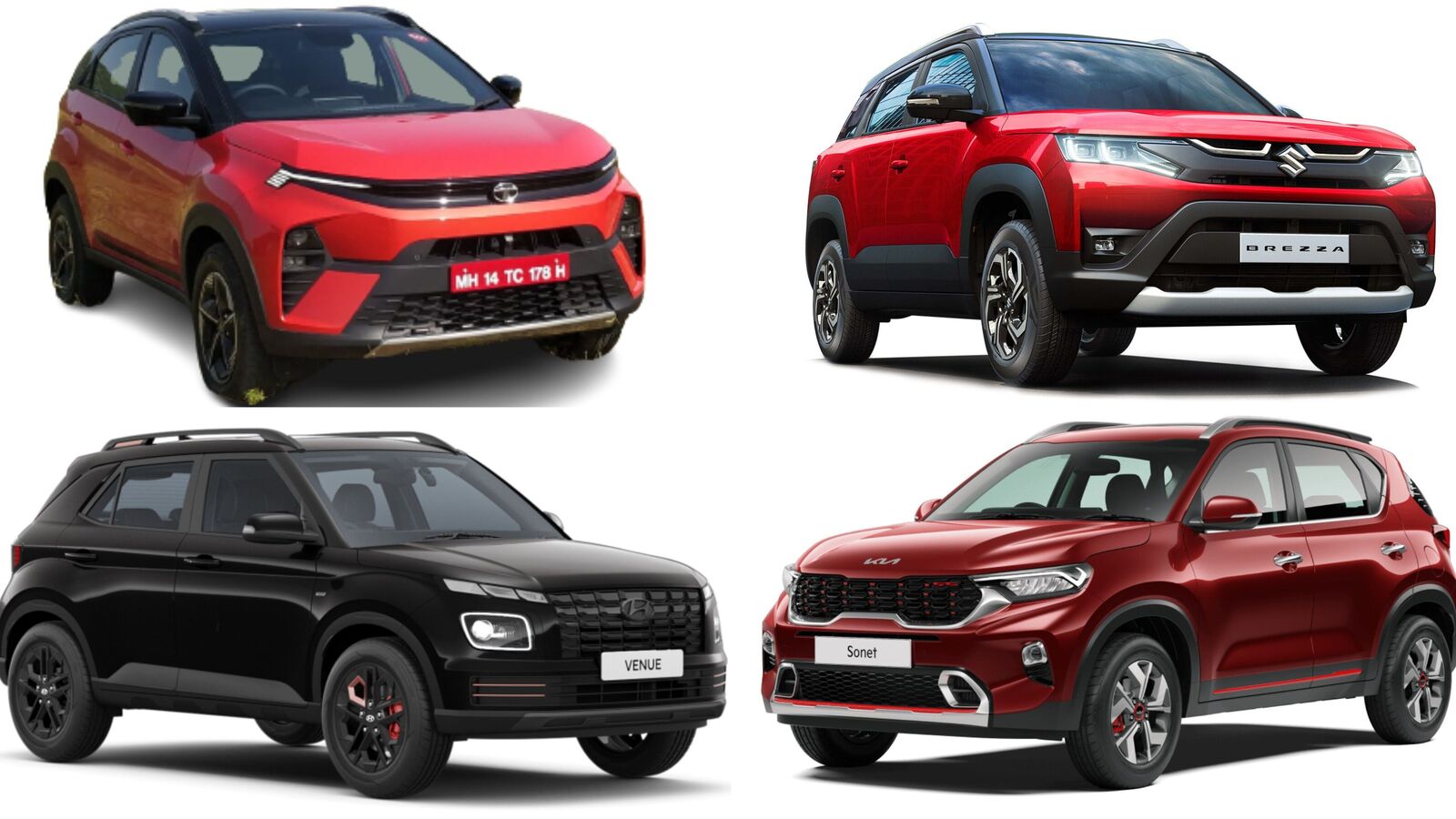 2023 Tata Nexon Vs Maruti Brezza Vs Hyundai Venue Vs Kia Sonet: Specs ...