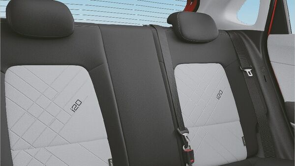 The interior is now finished in new dual tone grey and black interiors, semi leatherette seat design and leatherette application door armrest. There is ambient lighting, a BOSE premium 7 speaker system, a new key and much more. The i20 is quite spacious with ample amount of legroom and shoulder room. The interior is now finished in new dual tone grey and black interiors, semi leatherette seat design and leatherette application door armrest. There is ambient lighting, a BOSE premium 7 speaker system, a new key and much more. The i20 is quite spacious with ample amount of legroom and shoulder room.