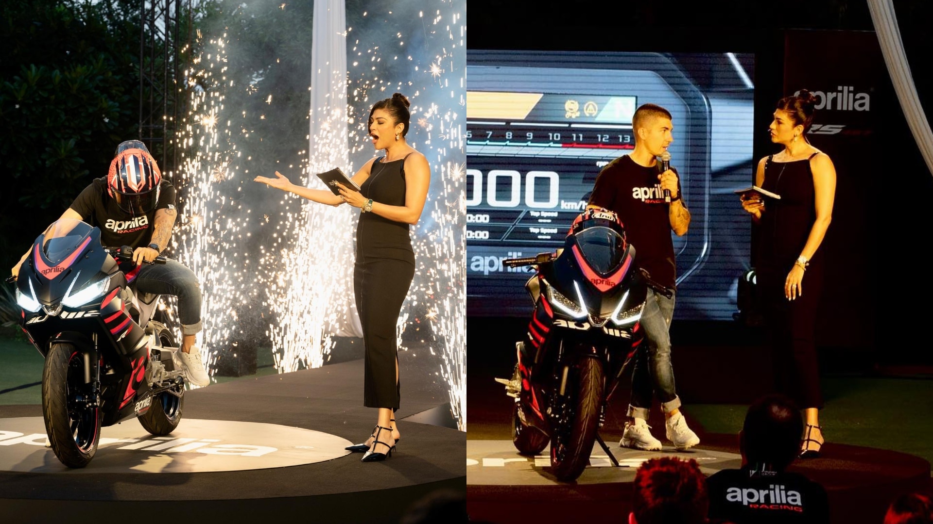 MotoGP rider Maverick Vinales unveiled the Aprilia RS 457 in India ahead of the first Indian GP Maverick Vinales Aprilia RS 457