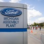 United Auto Workers members strike at the Ford Michigan Assembly Plant. This is the first time in history that the UAW is striking all three of the Big Three auto makers, Ford, General Motors, and Stellantis, at the same time. (Getty Images via AFP)
