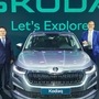 (L-R) Martin Jahn, Skoda Auto Board Member for Sales and Marketing and Le Do, General Director of Skoda project with the Kodiaq 