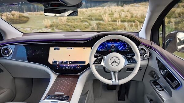 Although not a first in a Mercedes car, the hyperscreen once again steals the show with three screens stretching all across the dashboard of the vehicle. A thick tempered glass brings all the three screens together. The touch interface remains intuitive as ever and the display is crisp and defined. Although not a first in a Mercedes car, the hyperscreen once again steals the show with three screens stretching all across the dashboard of the vehicle. A thick tempered glass brings all the three screens together. The touch interface remains intuitive as ever and the display is crisp and defined.