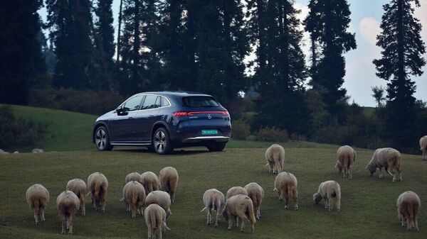 The charger inlet is located towards the rear side of the EQE and the powered tailgate opens to reveal around 580 litres of cargo area. The charger inlet is located towards the rear side of the EQE and the powered tailgate opens to reveal around 580 litres of cargo area.