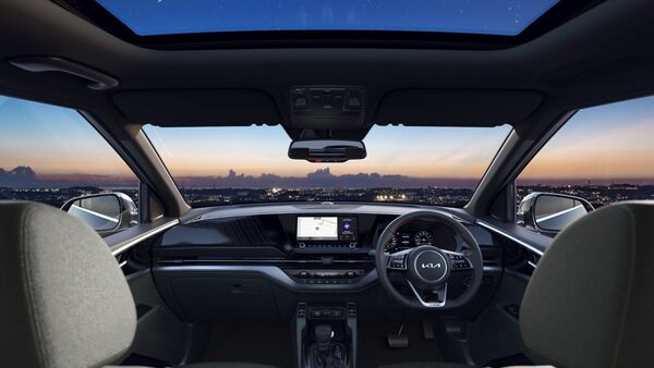 A look at the interior of the Carens X Line.