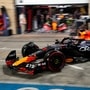 Red Bull Racing's Dutch driver Max Verstappen exits garage during the qualifying session ahead of the Formula One Qatar Grand Prix at the Lusail International Circuit on October 6, 2023. (AFP)