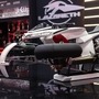 A Lazareth Moto Volante LMV 496 flying motorcycle on the opening day of the Geneva International Motor Show 2023, in Doha, Qatar. (Bloomberg)