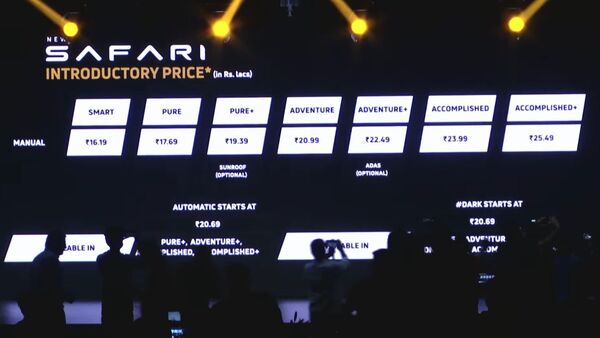Tata Safari facelift SUV price list