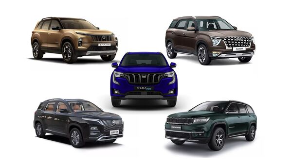Tata Safari facelift vs MG Hector Plus vs Mahindra XUV700 vs Hyundai Alcazar vs Jeep Meridian