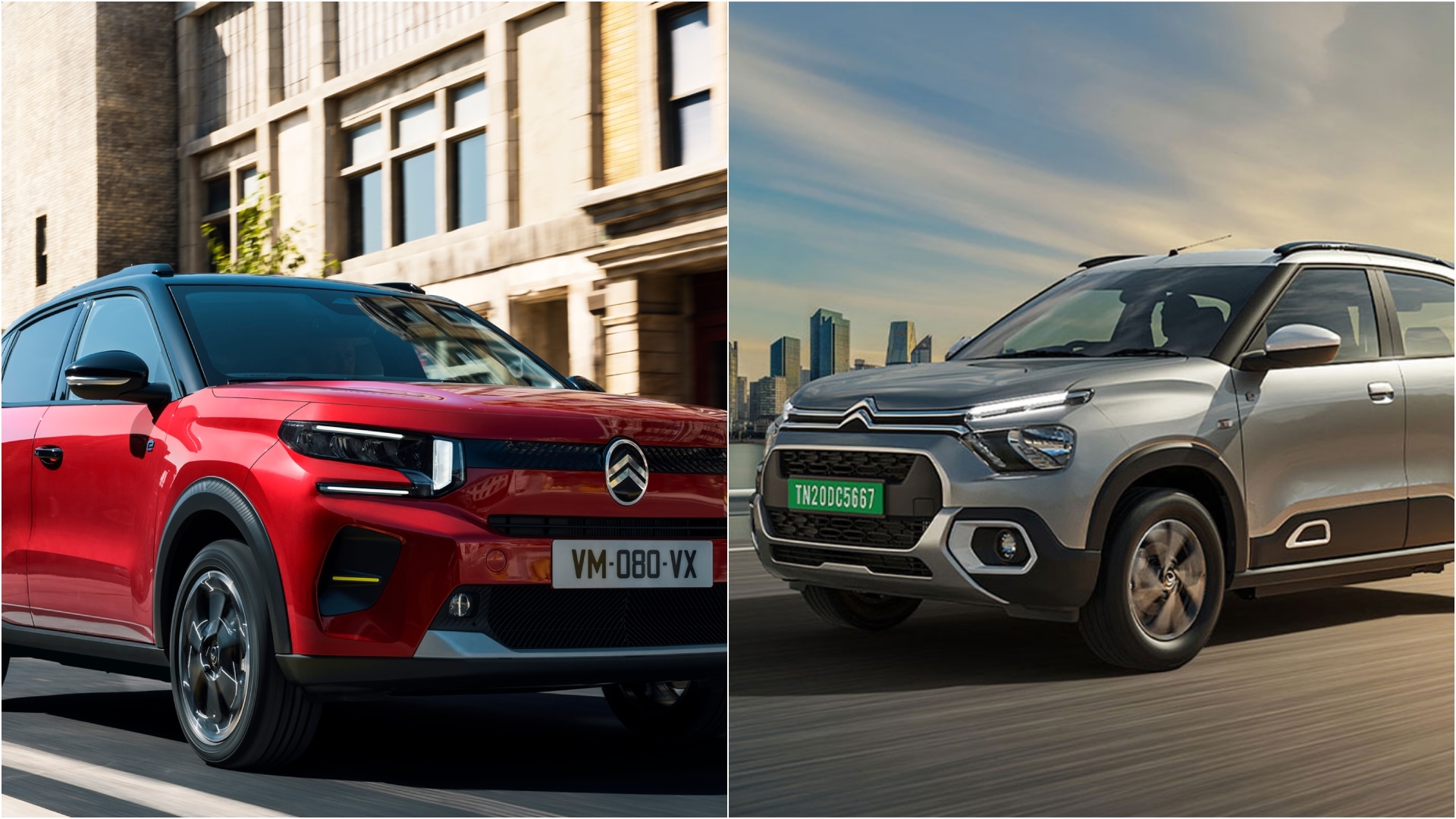 The Citroen e-C3 gets a crossover styling and also gets the new Citroen logo, while the India-spec model uses styling inspired by the larger C5 Aircross Citroen e-C3 India vs Europe