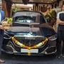 Actor Anil Kapoor with his new Mercedes Maybach S580 in the emerald green shade