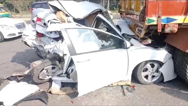Road accident car pile-up Ludhiana