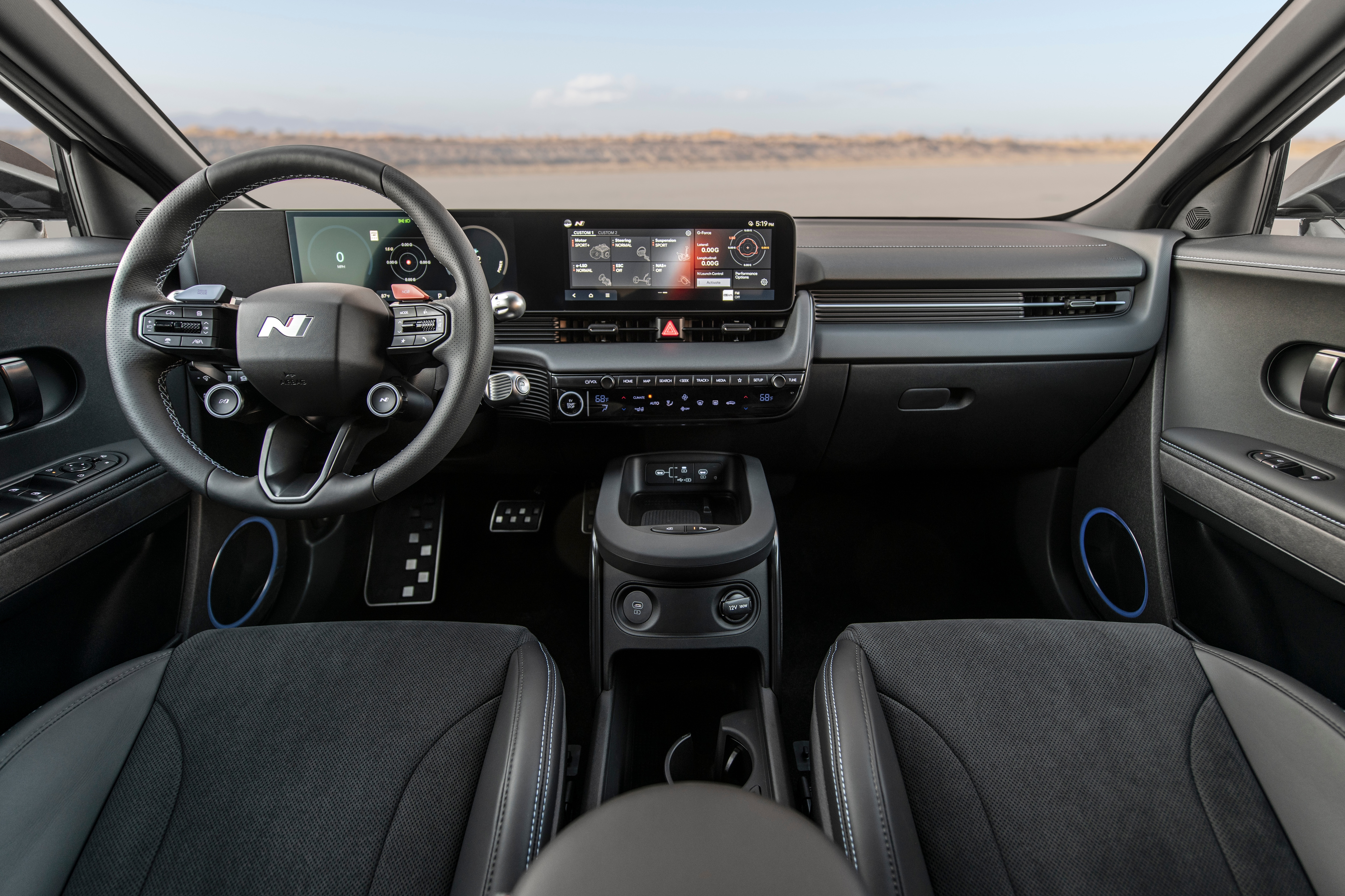 A look at the dashboard layout inside the Hyundai Ioniq 5 N. Hyundai Ioniq 5 N
