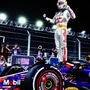 Max Verstappen picked up the coveted trophy at the end of the maiden Las Vegas GP, ahead of Charles Leclerc and teammate Sergio Perez 