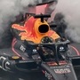 Red Bull Racing's Dutch driver Max Verstappen performs a burnout after winning the Abu Dhabi Formula One Grand Prix at the Yas Marina Circuit in the Emirati city on November 26, (AFP)