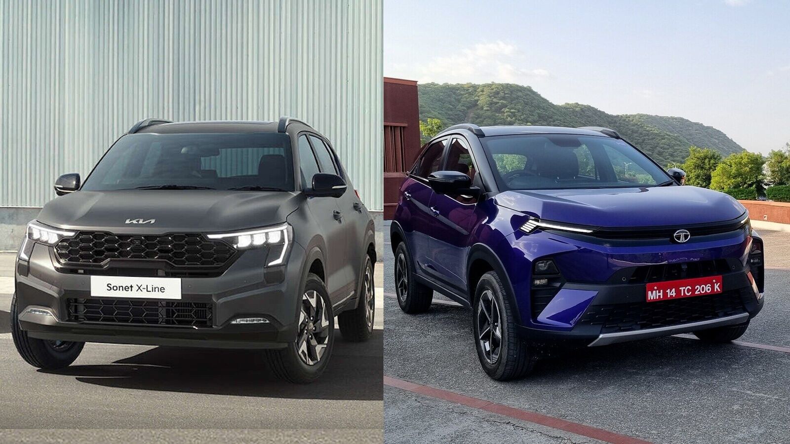 2024 Kia Sonet facelift vs Tata Nexon facelift: Feature, spec, engine compared