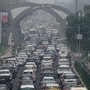 Traffic jam seen at the Noida-Delhi Chilla border amid farmer's protest march this week. The farmers are holding Bharat Bandh today which could lead to more traffic congestion. (Photo by Sunil Ghosh / Hindustan Times) 