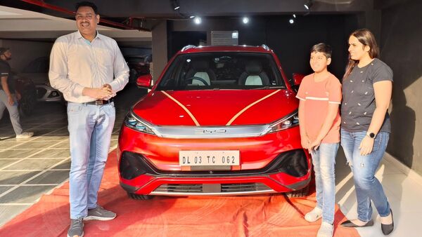 Bharat Singh taking his delivery of BYD Atto 3