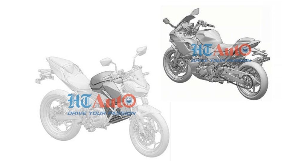 Kawasaki Ninja 7 Hybrid and Z e-1 electric bike design patented in