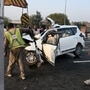 Screengrab from a CCTV footage captures the moment a Maruti Ertiga crashed into a stationery truck on Delhi-Meerut Expressway last week, killing two children and the driver. 
