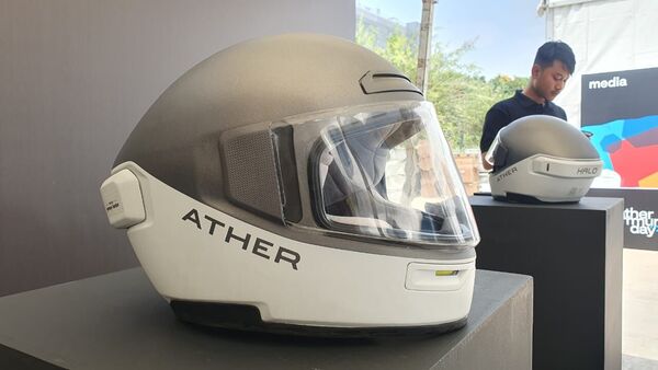 Ather Energy's new Halo smart helmet features WearDetect technology, automatically turning on and connecting to your mobile phone when worn