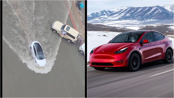 Tesla boat-mode? Model Y EV seen wading through flood in Dubai