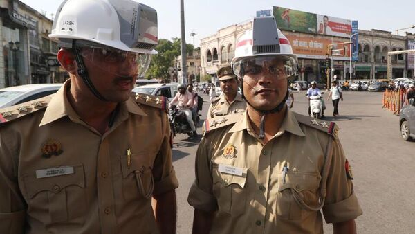 Lucknow Police AC helmets