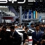 People visit the BYD booth at the Beijing International Automotive Exhibition, or Auto China 2024, in Beijing, China,  (REUTERS)