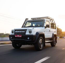 The Force Gurkha continues to have a very strong road presence regardless of whether it is driving forward or just standing still. It continues to be influenced by the Mercedes G Wagon and is appears proud of it.