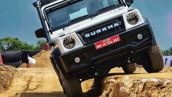 Force Gurkha in action on the off-road section of test drive.