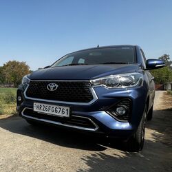 The Toyota Rumion looks nearly identical to the Ertiga from Maruti Suzuki that it is based on. It is available in five body colour options - Blue, Brown, Grey, White and Silver.