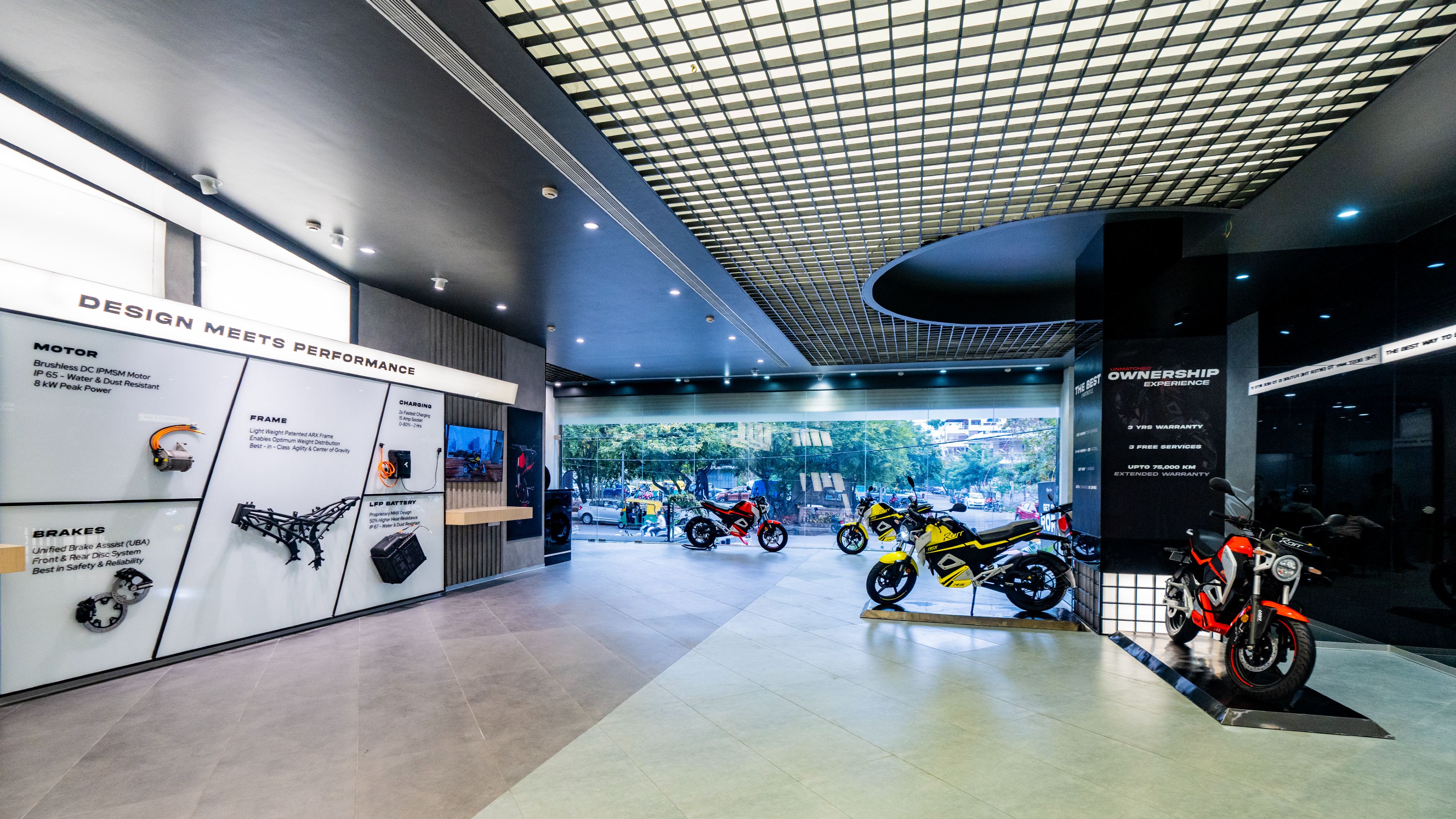 The new Oben experience centres will have interactive space, a curated section for accessories and merchandise and a dedicated area for immersive customer experiences Oben Electric Showroom