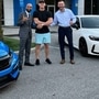 Actor John Cena traded his 2021 Honda Civic Type R finished in Boost Blue for a new Honda Civic Type R finished in white as his new daily driver (X/John Cena)