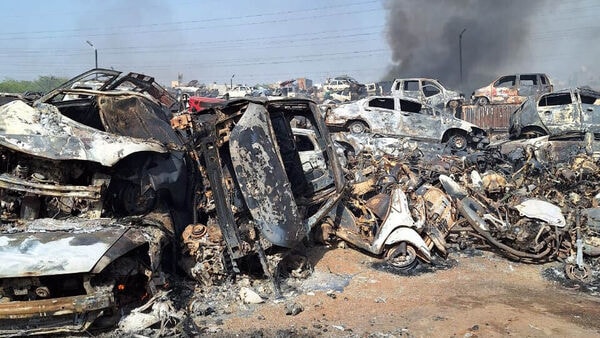 Delhi vehicle fire Wazirabad