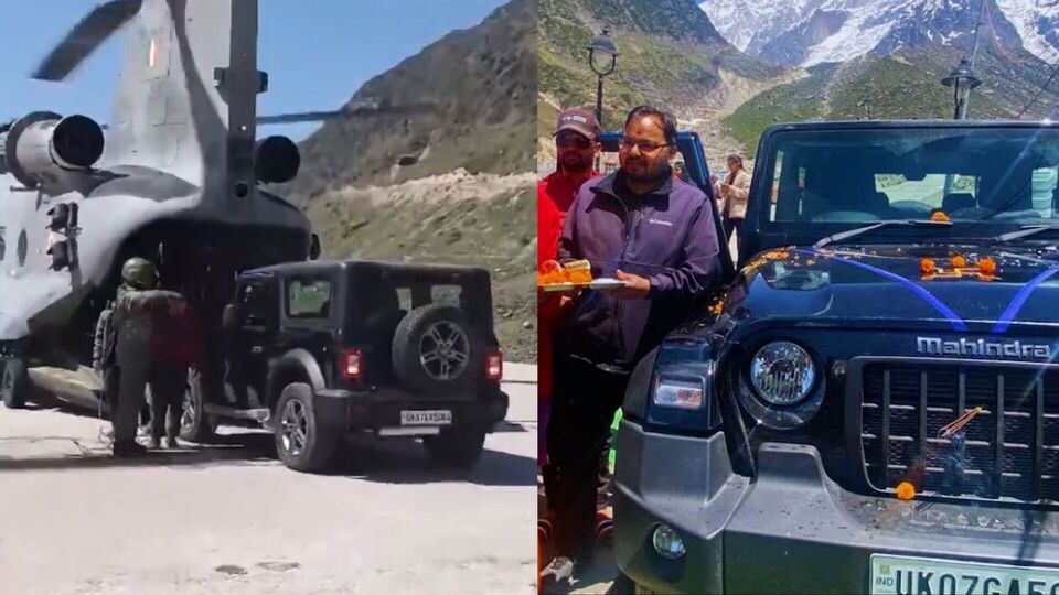 Mahindra Thar Kedarnath helicopter