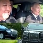 Russian President Vladimir Putin was seen driving the Aurus Senat luxury car which he gifted North Korean supremo Kim Jong Un during his recent visit to the country..