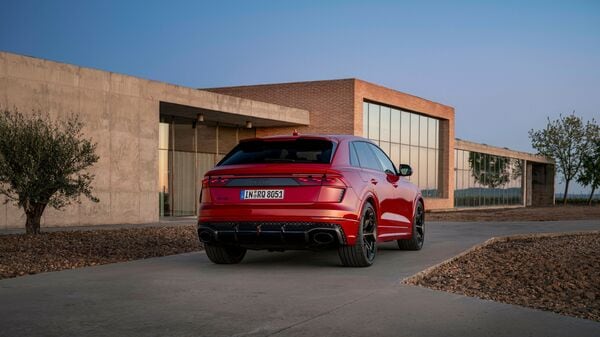 The Audi RS Q8 Performance is seen here in a new Red Chilli Metallic body shade.