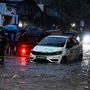 Andheri Subway is closed for traffic and waterlogging in Andheri area near subway due to heavy rain in the city.  (Raju Shinde/HT Photo)
