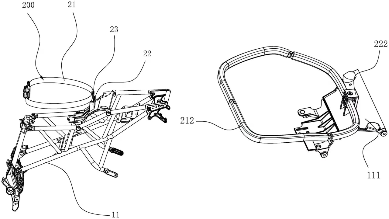 CFMoto's patent offers three variations on a conditional seatbelt theme.