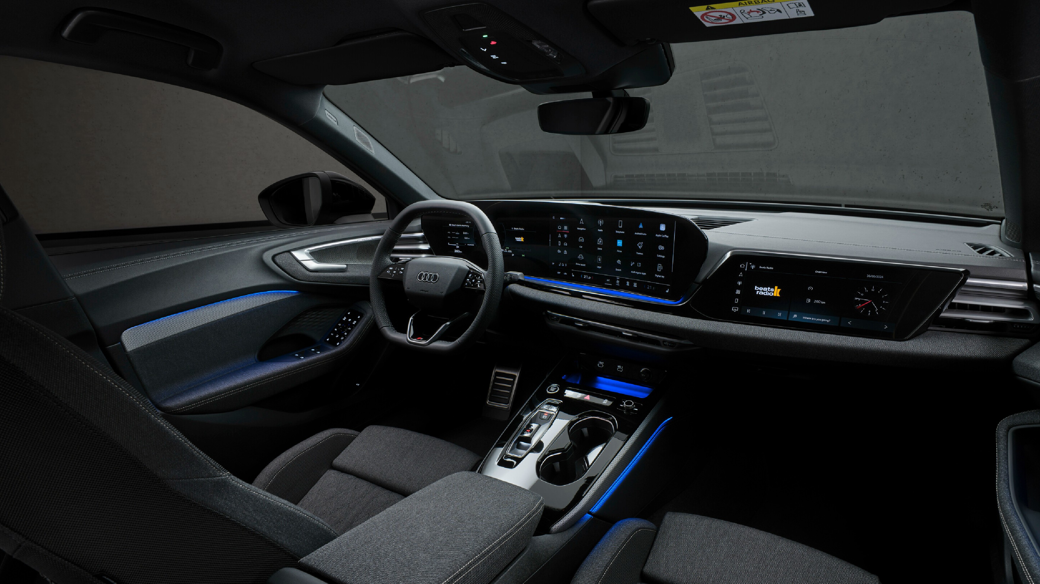 The cabin switches to an all-new layout on the new-gen A5 with dual screens for the Virtual Cockpit and infotainment system and a third screen for the front passenger