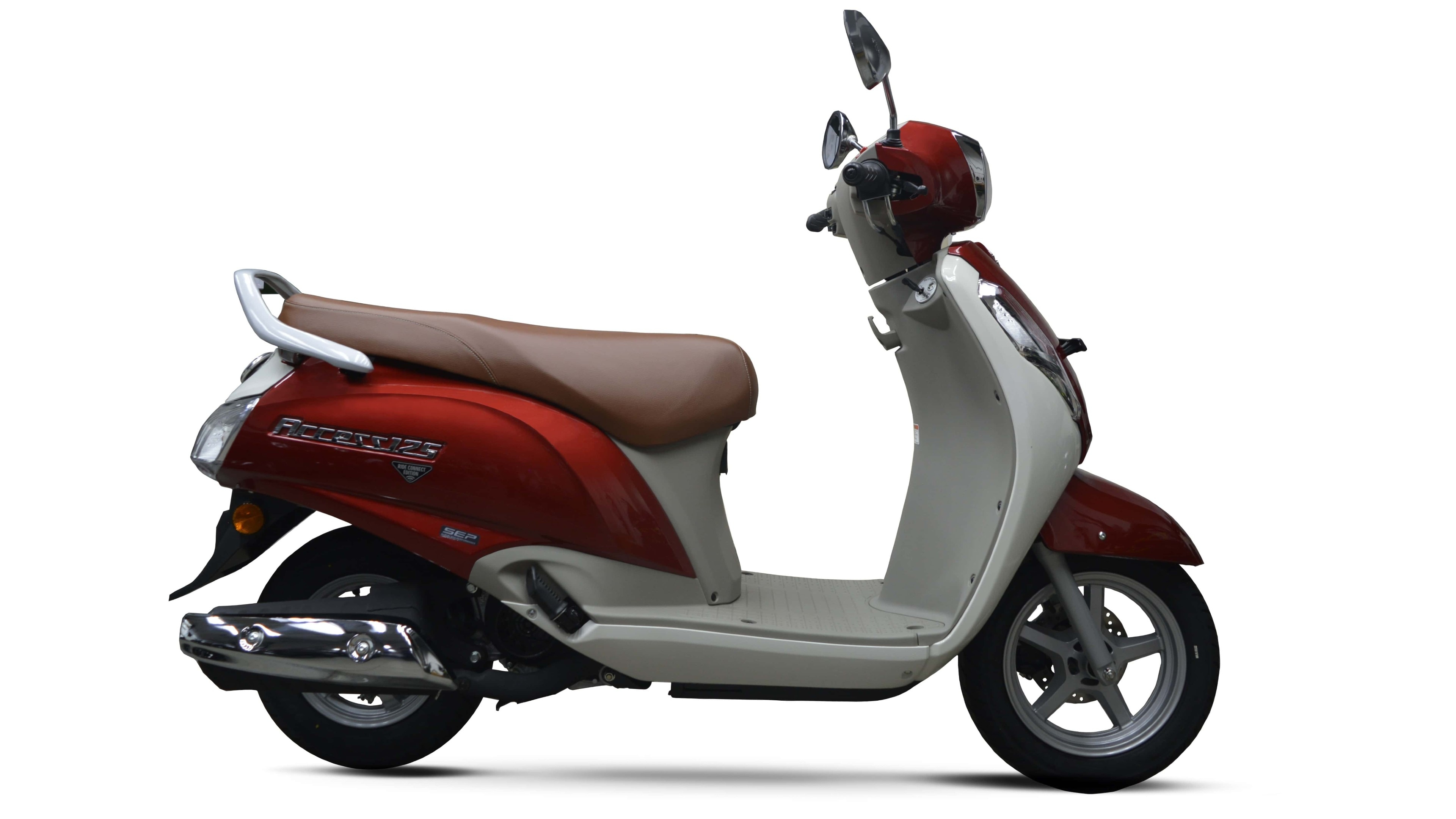 The 2024 Access 125 gets the new Metallic Sonoma Red/Pearl Mirage White paint scheme in addition to the existing colours available