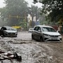 Motorists in New Delhi avoided flyovers due to stagnant water at the base of many such roads. But the road stretches under several flyovers were also entirely under rainwater.