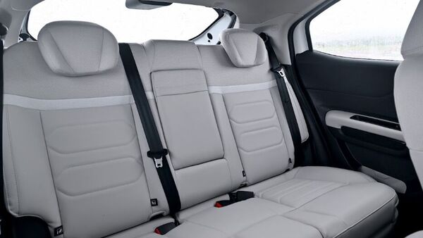 The contoured headrests for the backseat passengers is a nice touch in the cabin of the Citroen Basalt. But the passenger in the middle gets the step-child-like treatment. And in more ways than one. Basalt