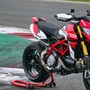 The Ducati Hypermotard 950 SP gets a more sophisticated suspension setup from Ohlins, a special paint scheme and stickier Pirelli tyres